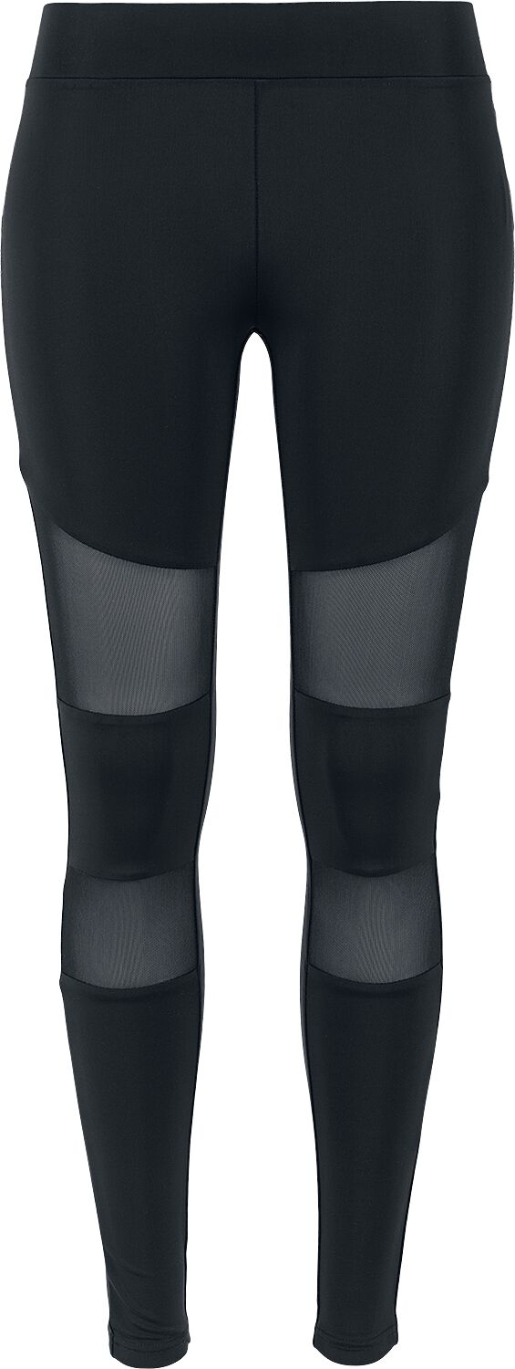 Urban Classics Leggings - Ladies Tech Mesh Leggings - XS bis 5XL - für Damen - Größe 3XL - schwarz