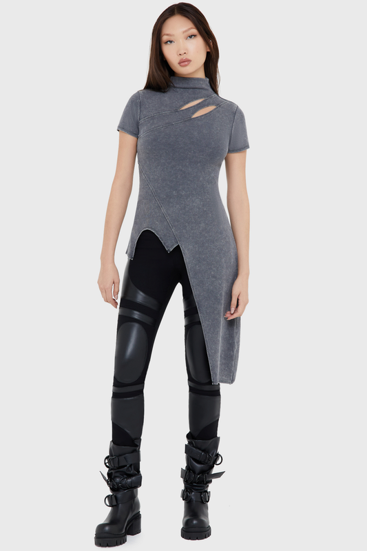 KIHILIST by KILLSTAR Gothic T-Shirt - Infinity Top - for Women - grey