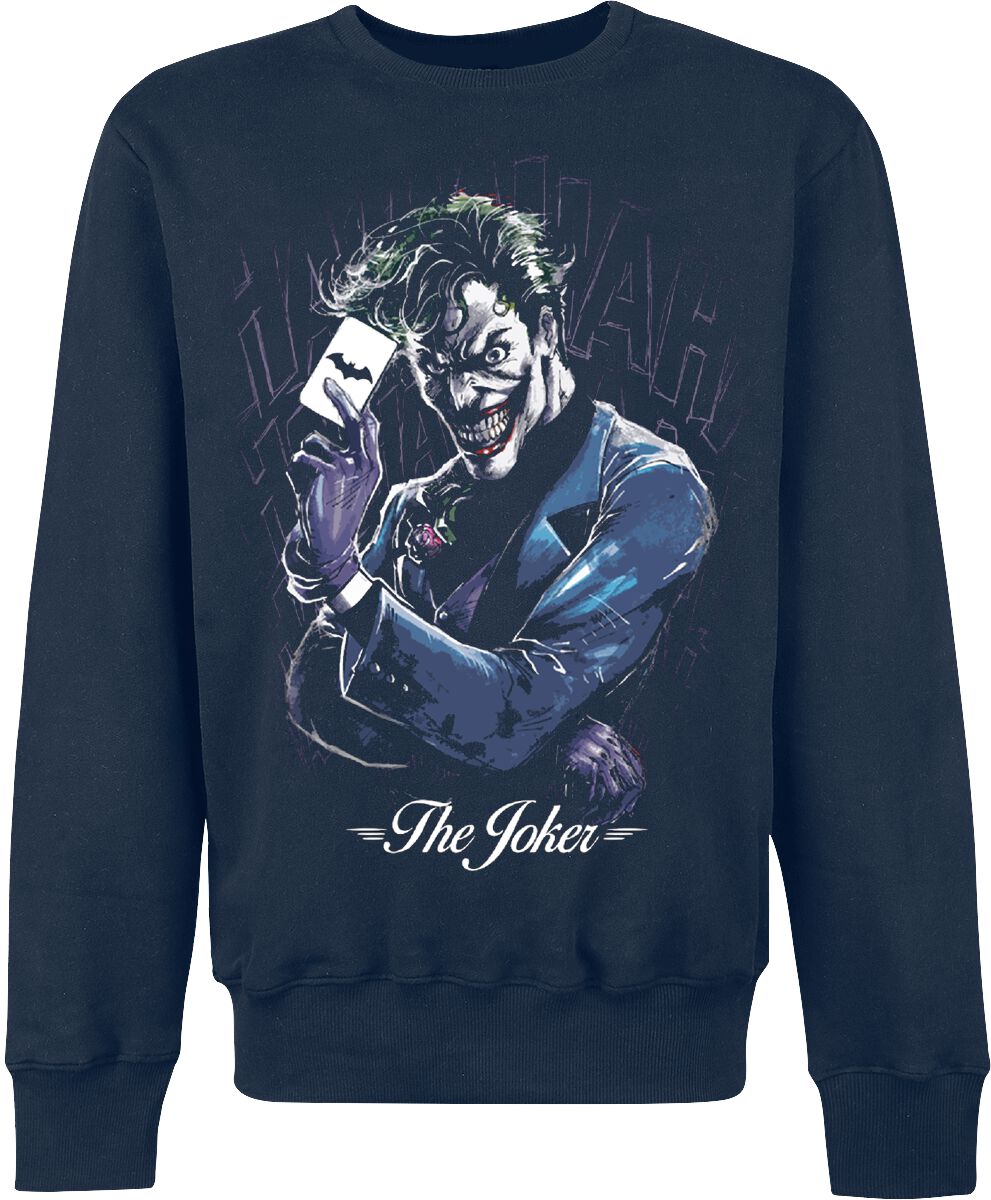 Batman - DC Comics Sweatshirt - The Joker - Pose - S - für Männer - Größe S - navy  - Lizenzierter Fanartikel