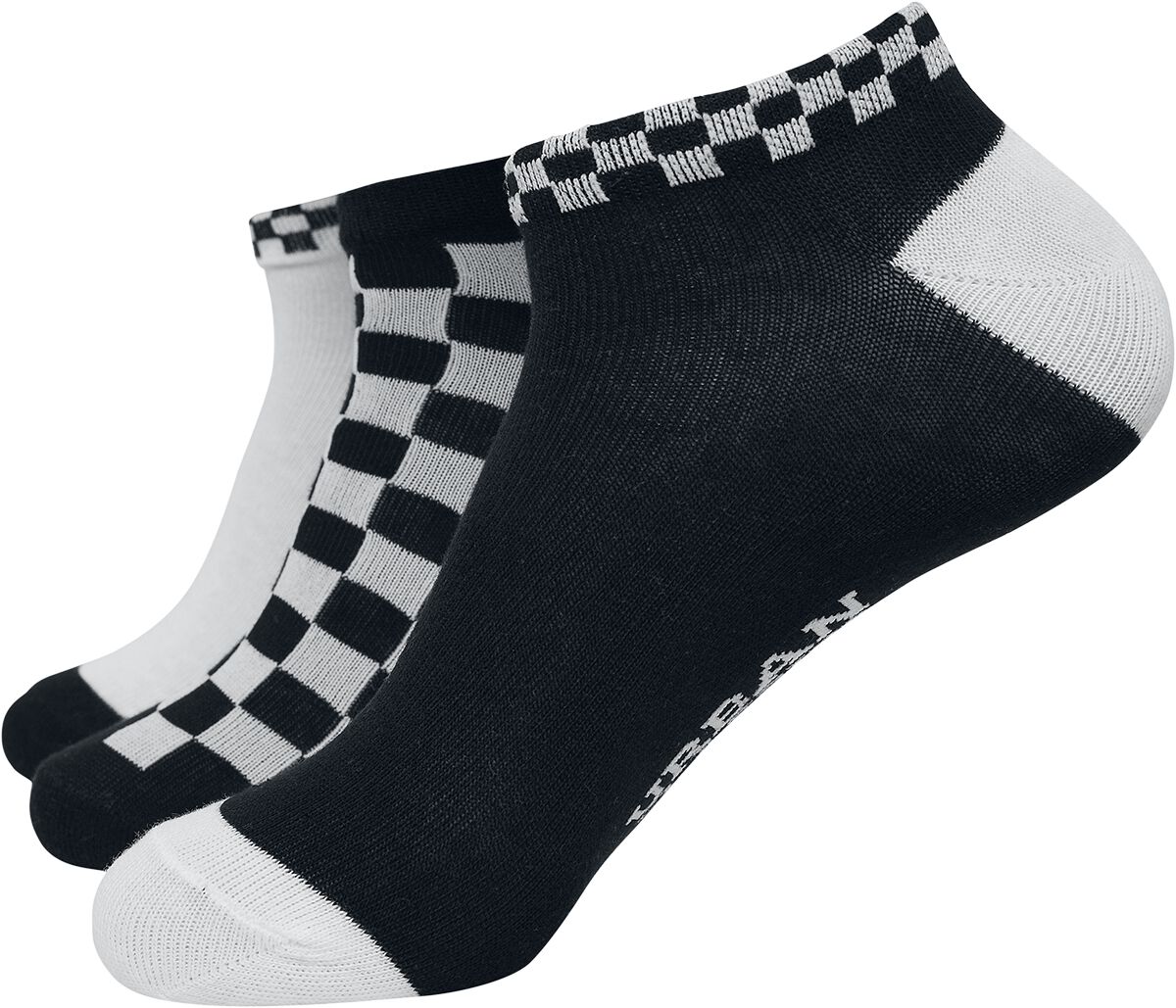 Sneaker Socks Checks 3er Pack Socken schwarz/weiß von Urban Classics
