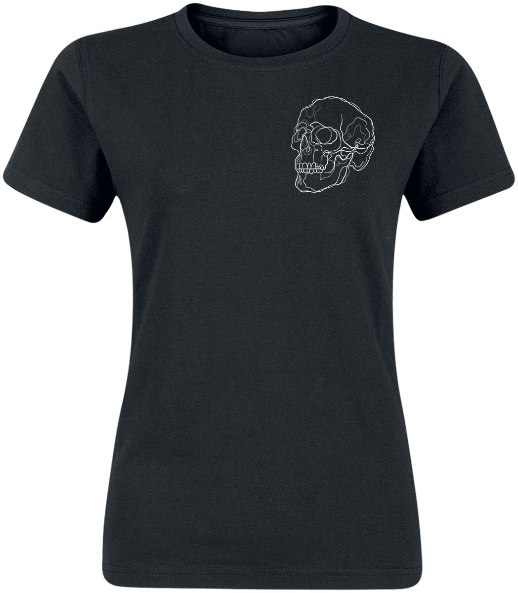 Lara Lineart Skull In Lilac T-Shirt schwarz Lara Lineart Skull In Lilac T-Shirt schwarz