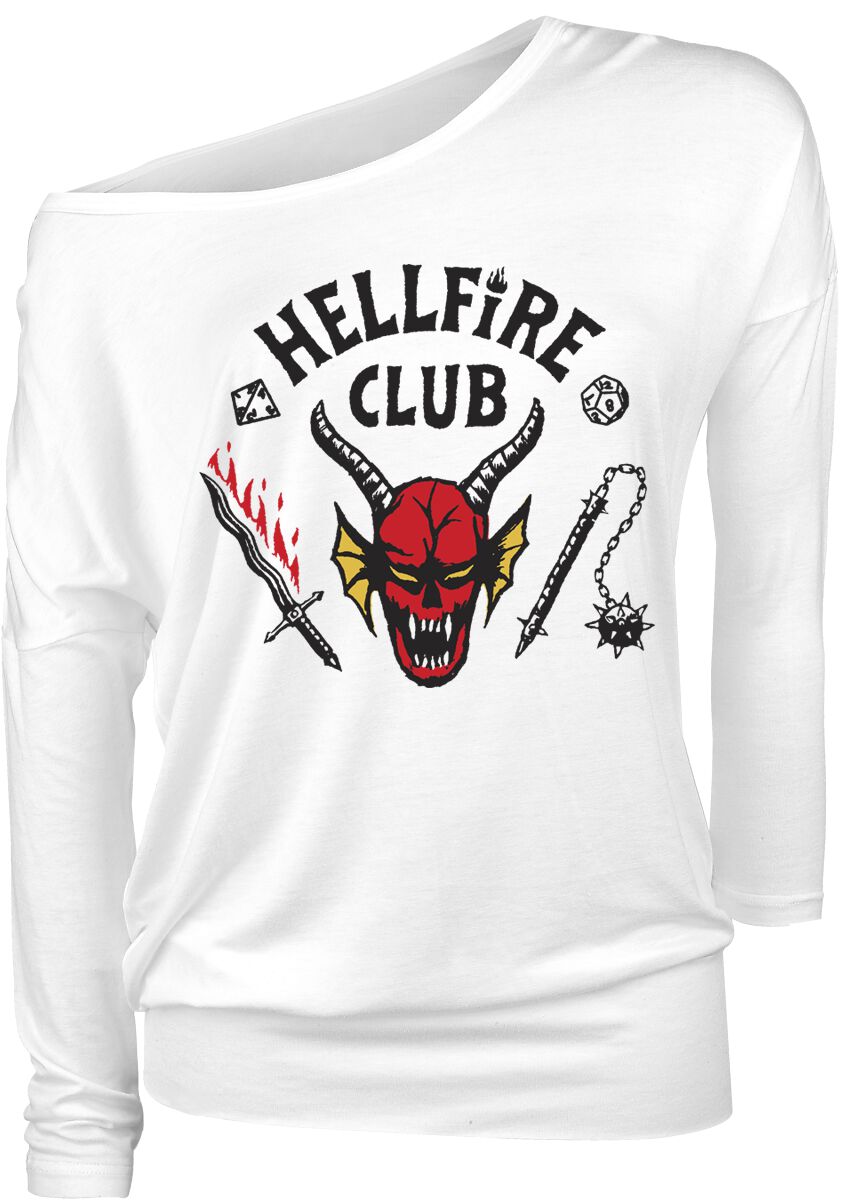 Levně Stranger Things Hellfire Club Dámské tričko s dlouhými rukávy bílá