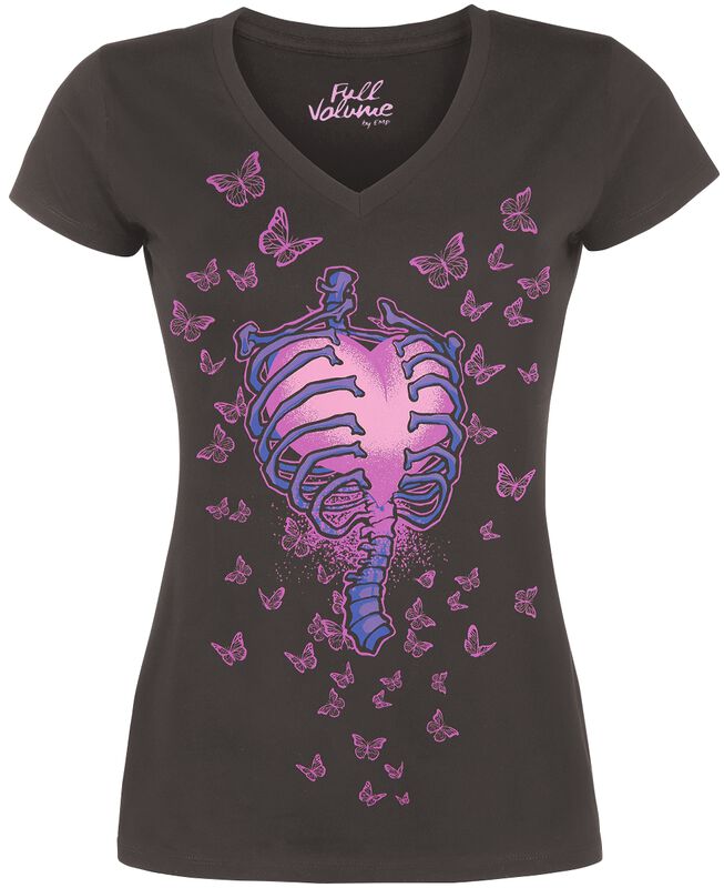 T-Shirt mit Herz und Schmetterlingen