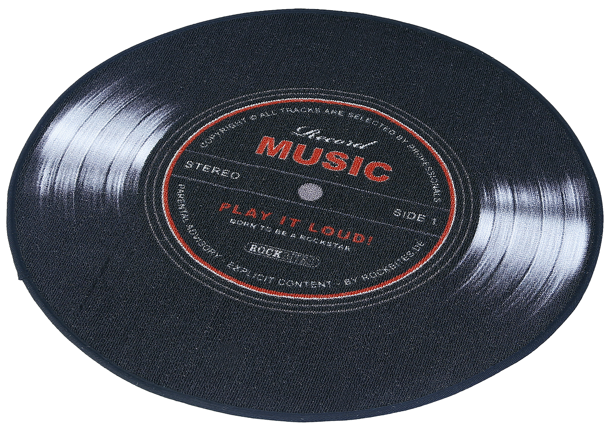 Record Music  Teppich schwarz