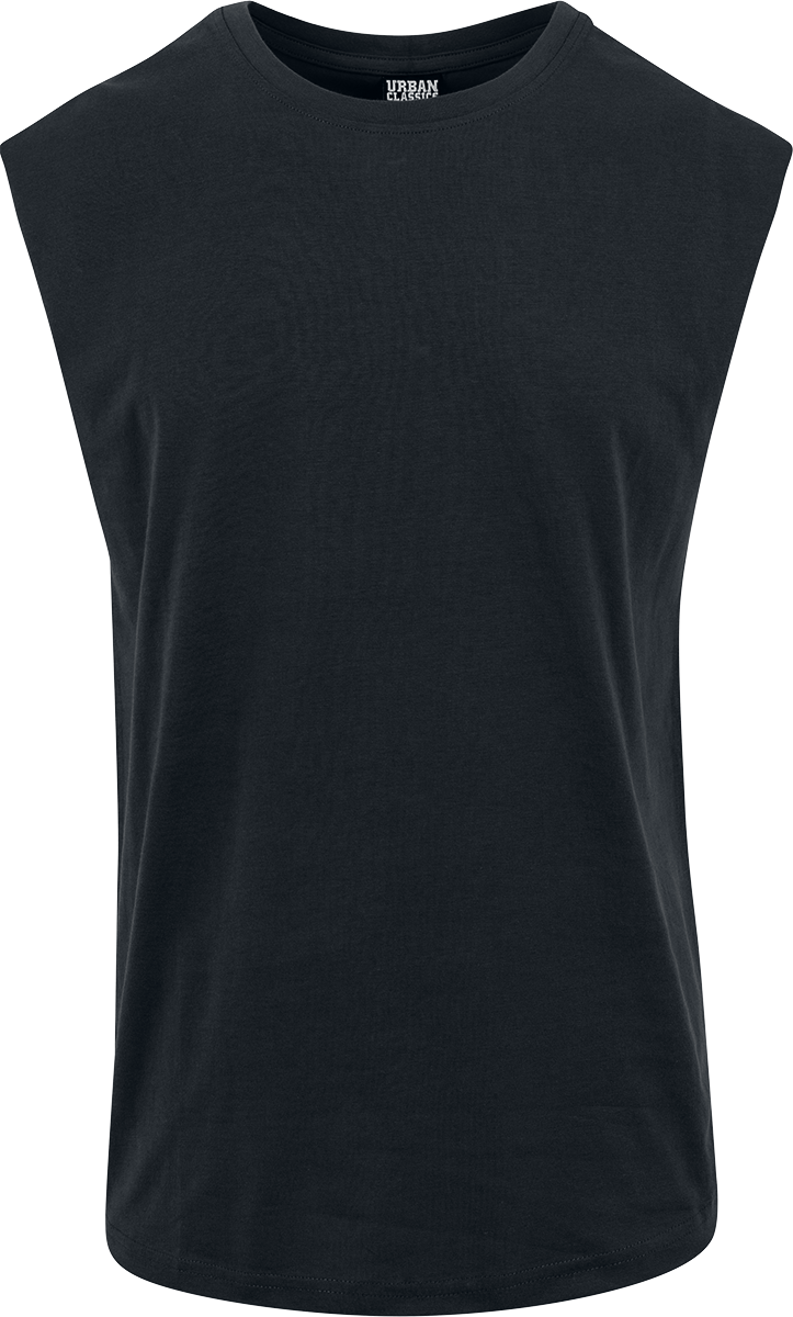 Urban Classics  T-Shirt - Open Edge Sleeveless Tee - for Men - black