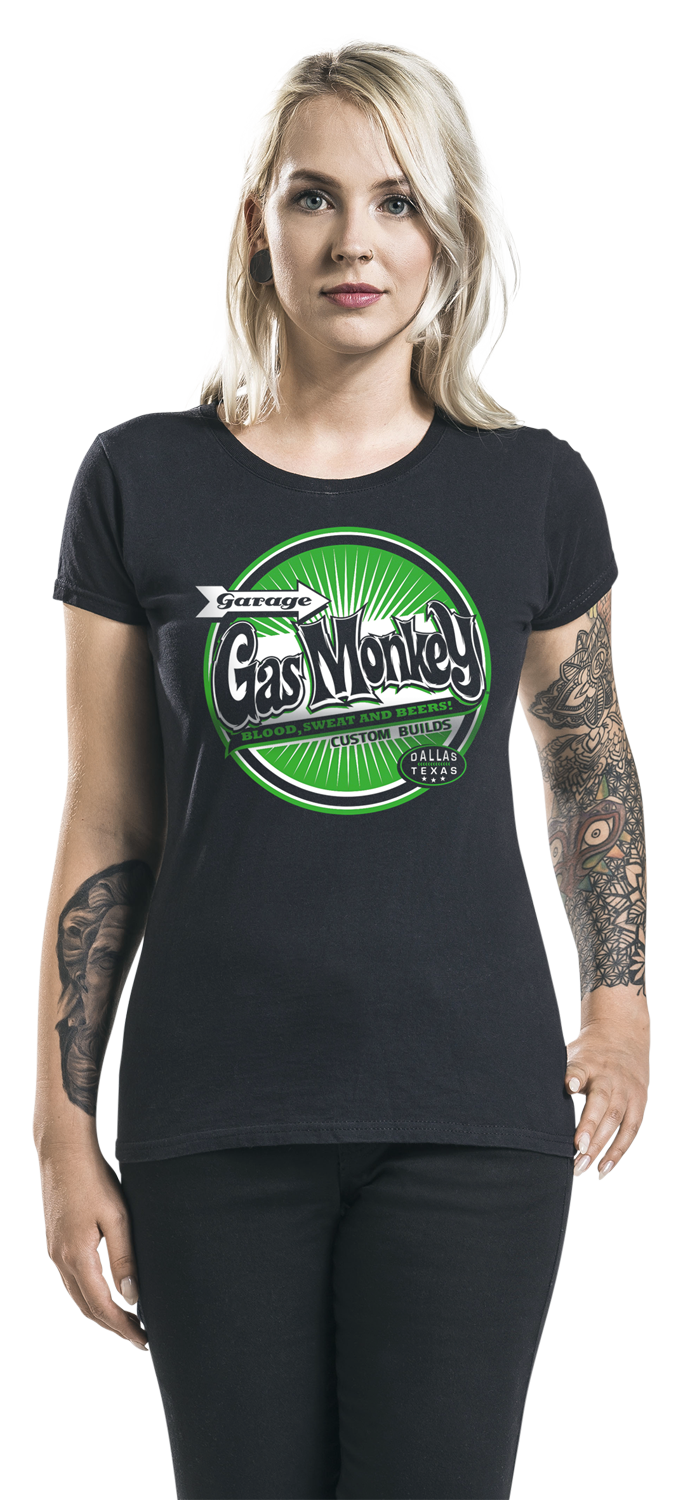 Gas Monkey Garage Green Bottle Top T-Shirt schwarz