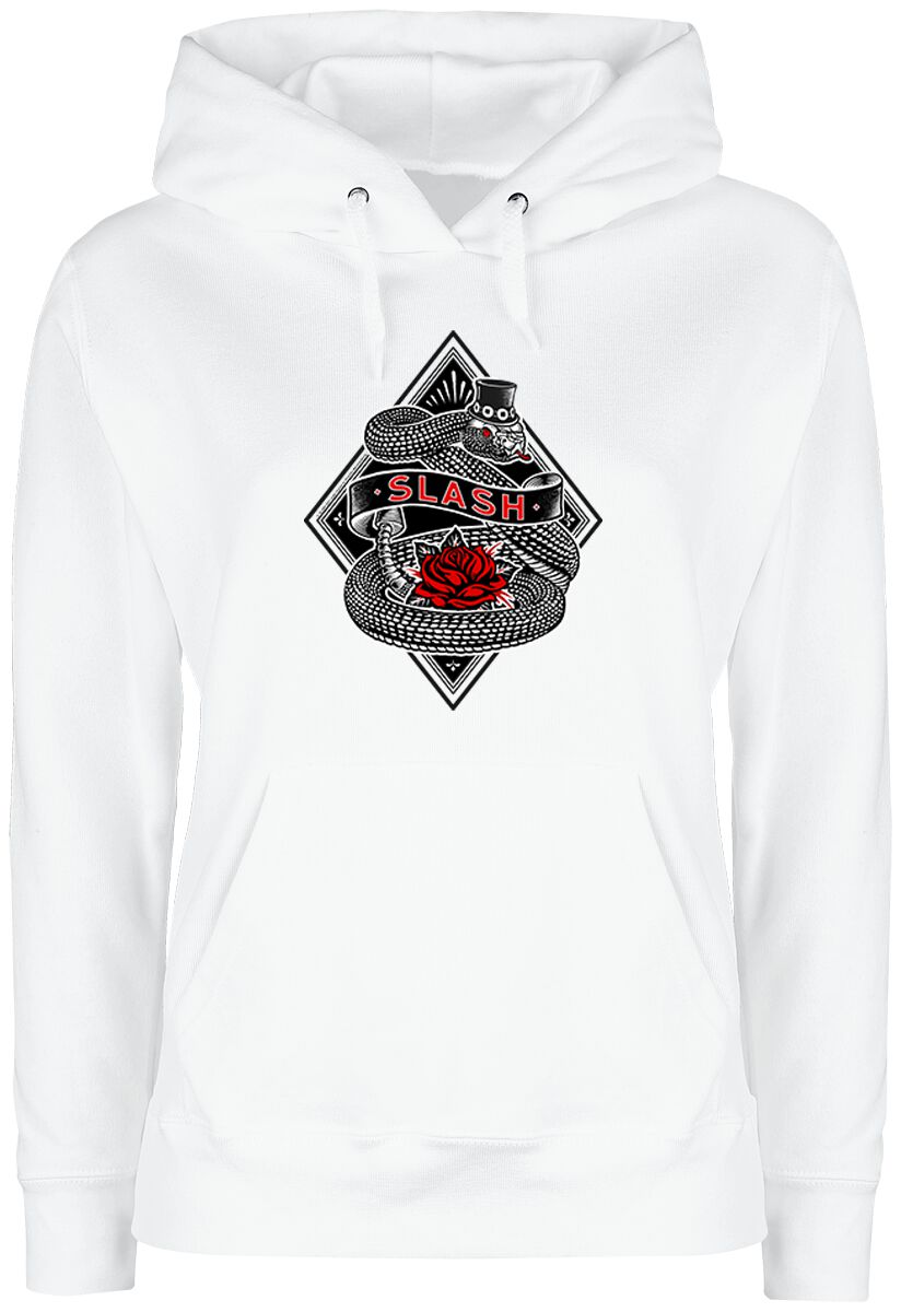 Slash Rose Snake Kapuzenpullover weiß
