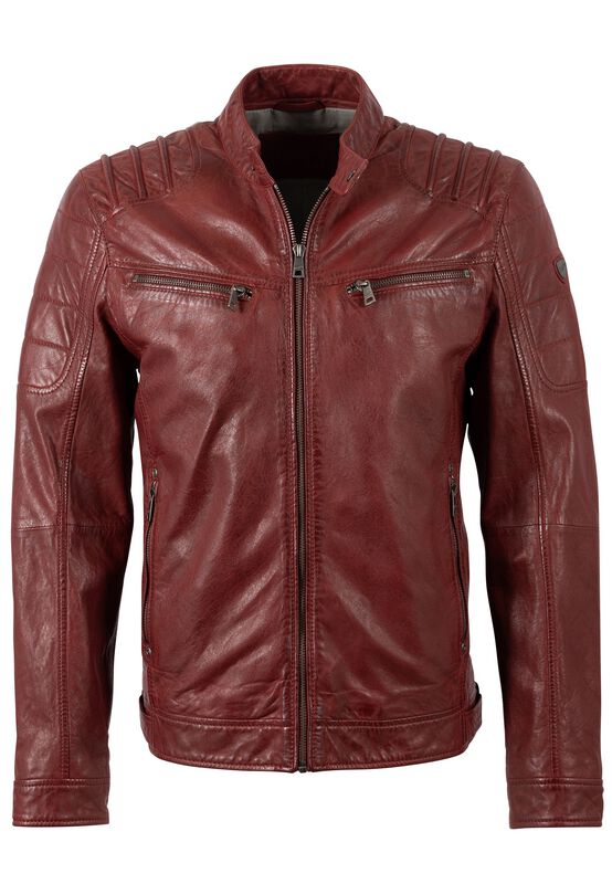 Mauritius Camren Slim Fit NSLVW Lederjacke rot in XXL