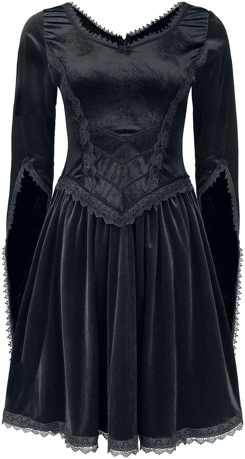 Sinister Gothic Minidress Kurzes Kleid schwarz in XS