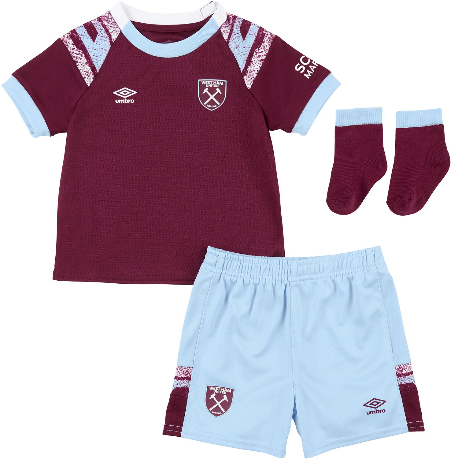 Body de West Ham United - Home Baby Kit - 68 à 80 - pour filles & garçonse - multicolore