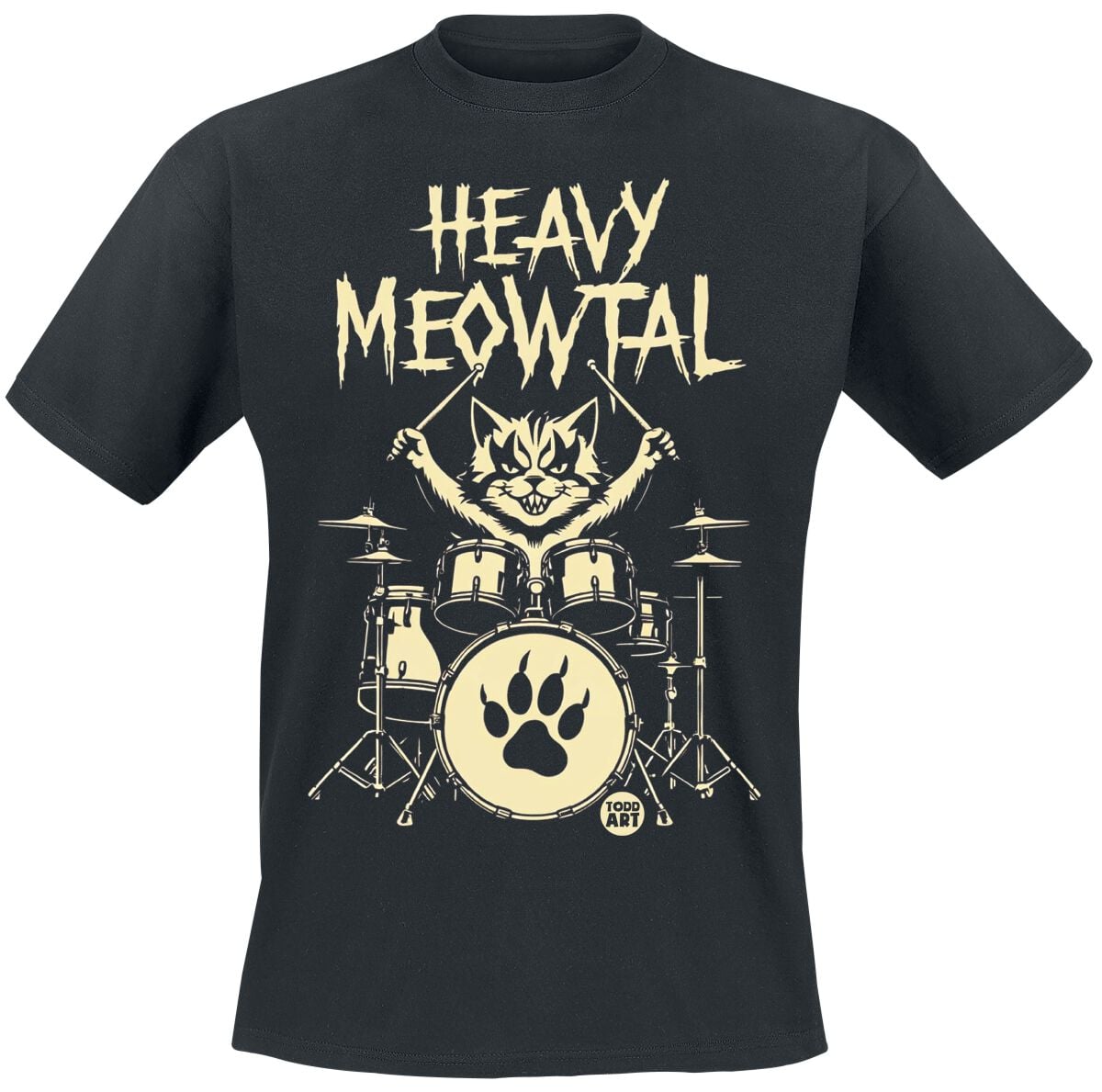 Todd Goldman Heavy Meowtal T-Shirt schwarz in 3XL