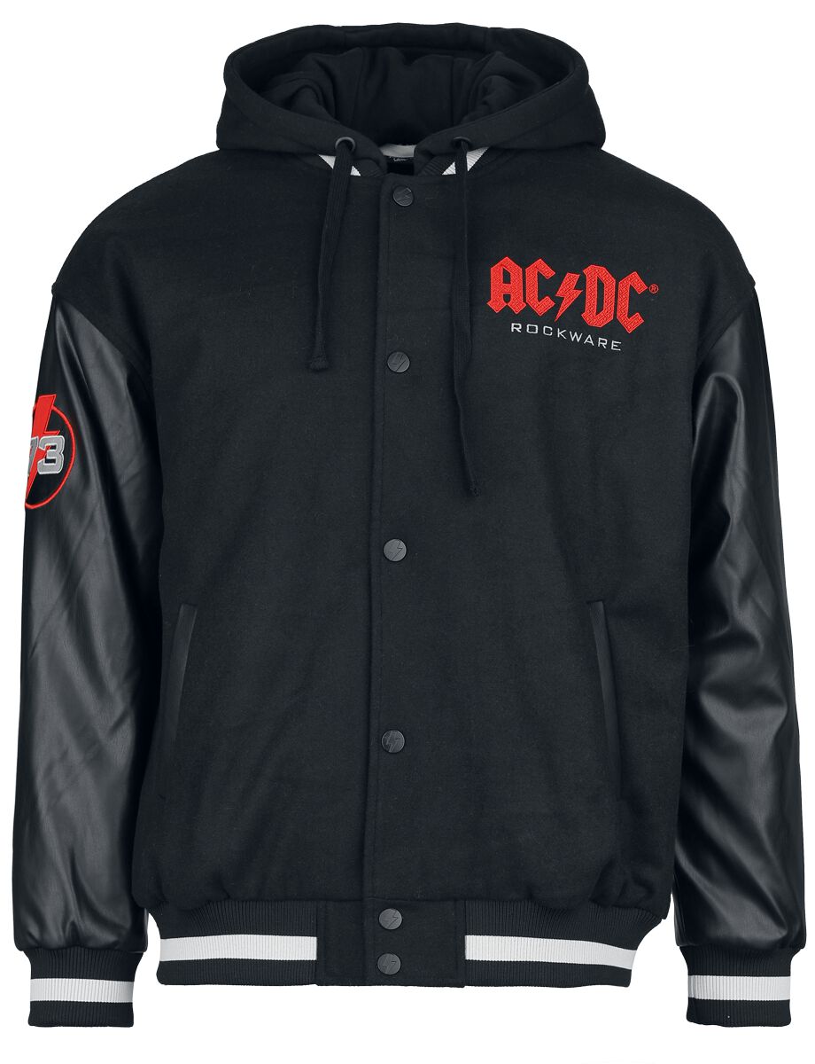 AC/DC Collegejacke - EMP Signature Collection - M bis 3XL - für Männer - Größe XL - schwarz/grau  - EMP exklusives Merchandise!