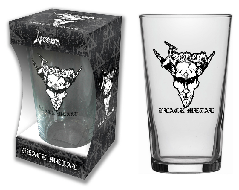 Venom  Beer Glass - Black metal - transparent
