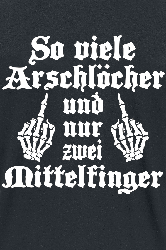 Sprüche T-Shirt - So viele Arschlöcher und nur zwei Mittelfinger - M bis XL - für Männer - Größe XL - schwarz