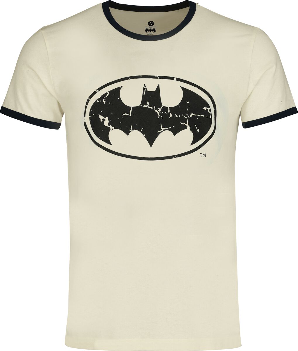 Ringer T-shirt  av Batman - Logo vintage vit