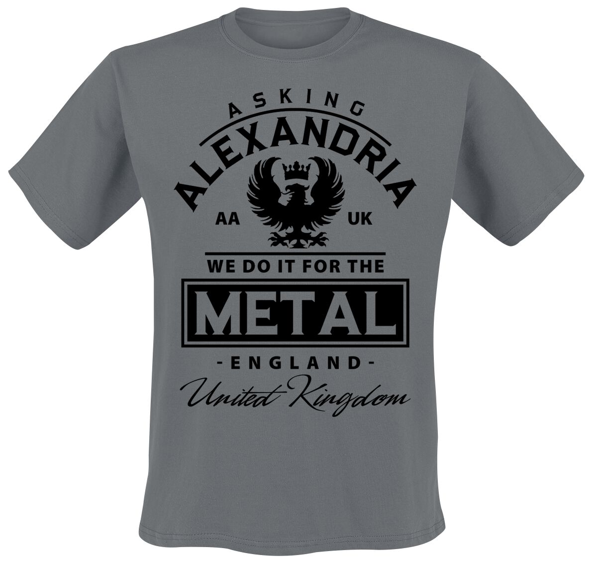 Asking Alexandria T-Shirt – Metal – S – für Männer – Größe S – grau – Lizenziertes Merchandise! Asking Alexandria T-Shirt – Metal – S – für Männer – Größe S – grau – Lizenziertes Merchandise!