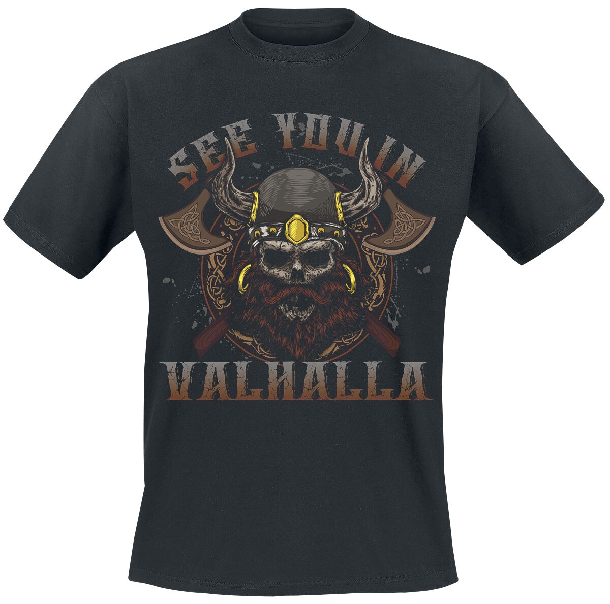 Sprüche See You In Valhalla T-Shirt schwarz in XXL