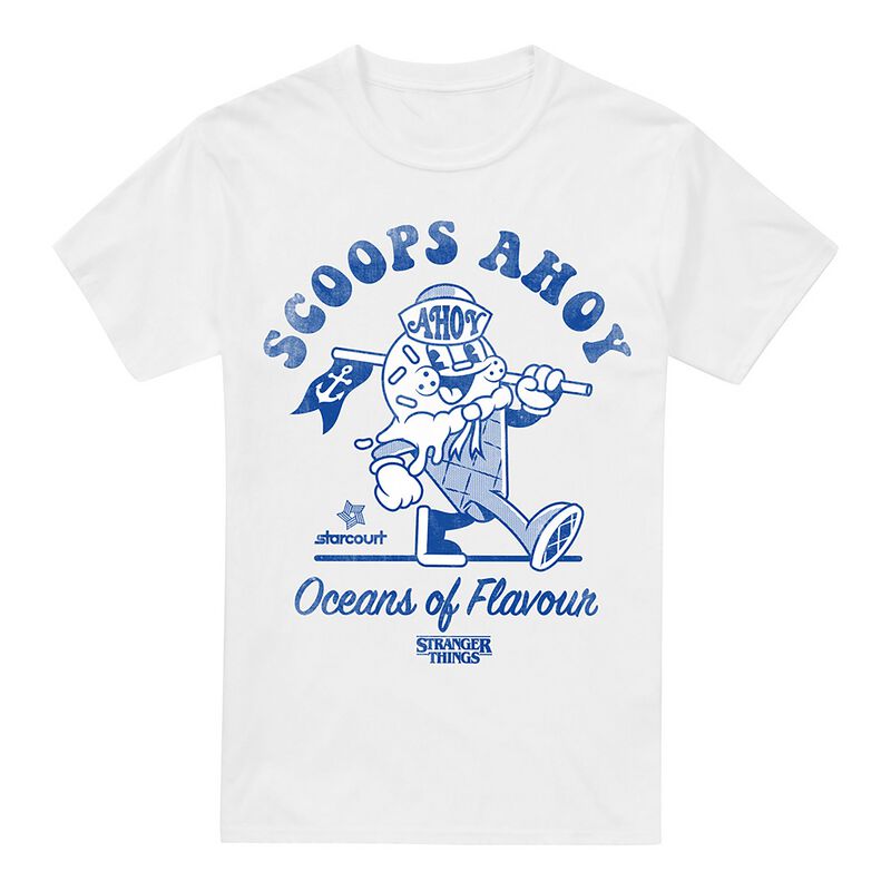Levně Stranger Things Scoops Ahoy Retro Tričko bílá