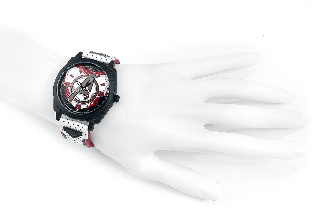 Avengers Avengers Logo Armbanduhren weiß schwarz rot