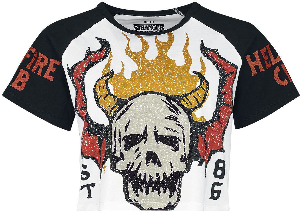 Image of T-Shirt di Stranger Things - Hellfire Club - S a XXL - Donna - nero/bianco