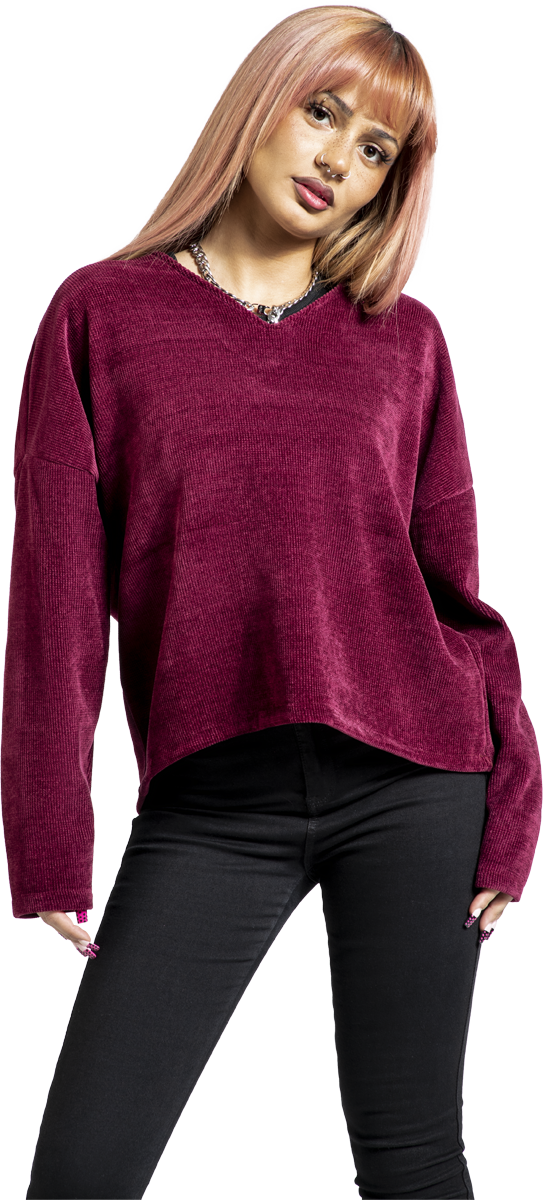 Thumbnail - RED by EMP Cosy Cord Langarmshirt rot in L