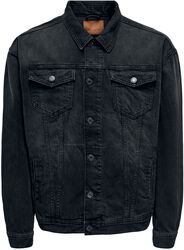 ONSRICK OVZ BLACK 5429 JACKET NOOS, ONLY and SONS, Jeansjacke