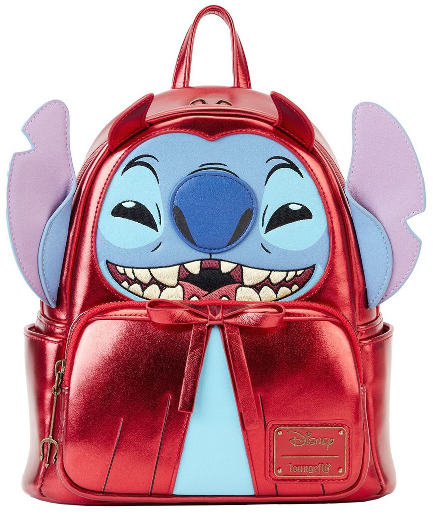 Lilo & Stitch - Disney Mini-Rucksack - Loungefly - Stitch Devil Cosplay - für Damen - rot/blau  - Lizenzierter Fanartikel