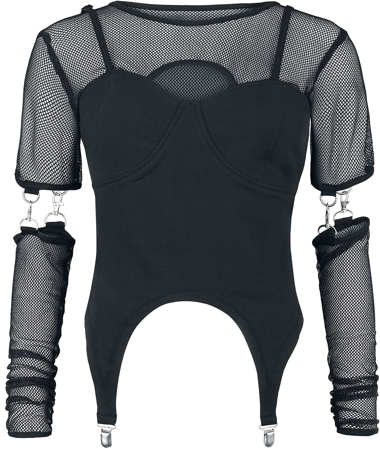 Heartless - Gothic Langarmshirt - Lisha Top - XS bis XXL - für Damen - Größe XL - schwarz