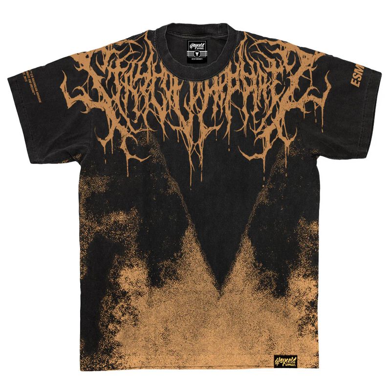 Stay Cold Apparel T-Shirt - Reign Of Blood (ocker) - Heavy Oversized T-Shirt (250 GSM) - XS bis 3XL - für Männer - Größe XS - schwarz/ocker