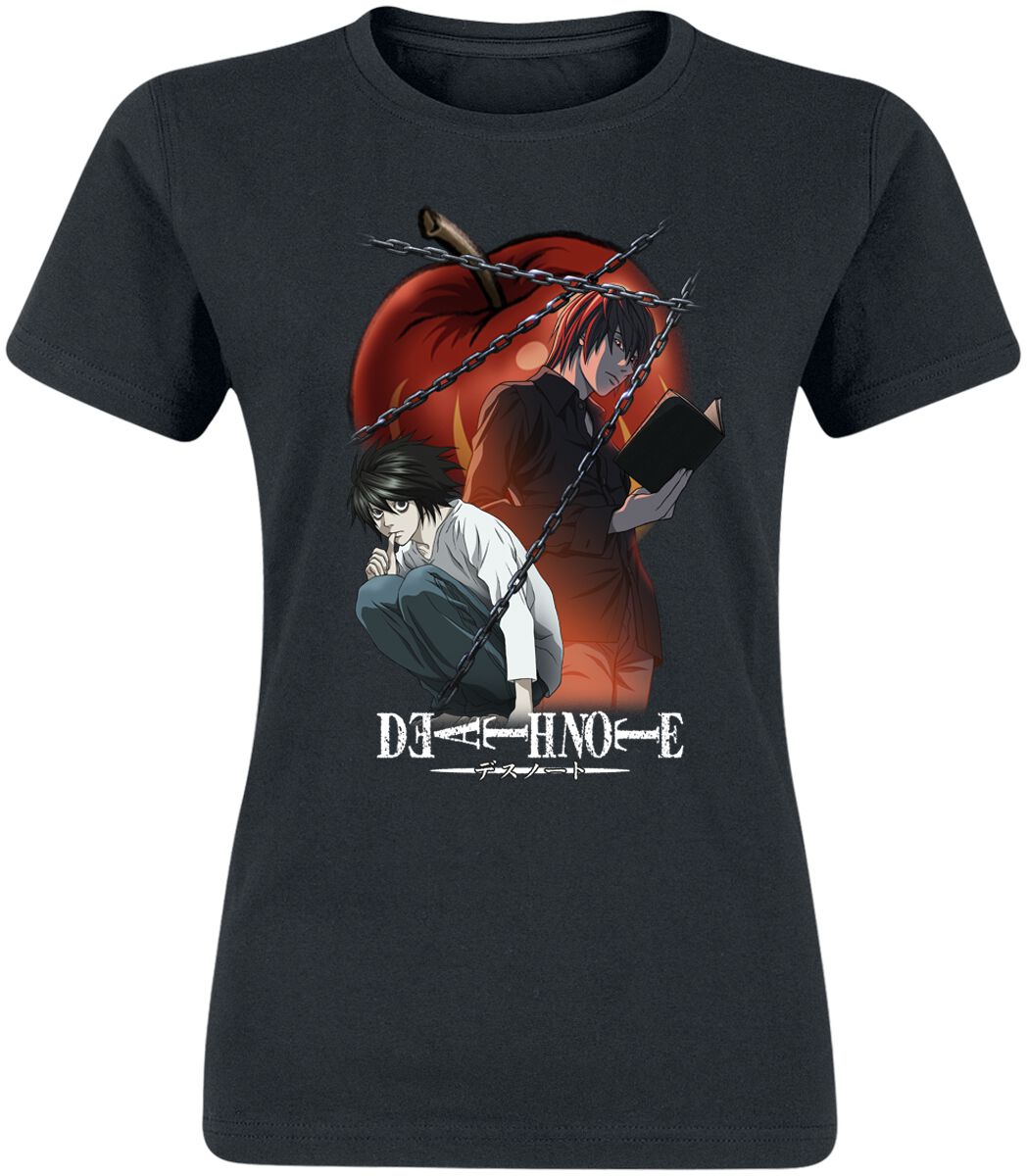 Death Note – Anime T-Shirt – Chained Notes – S bis L – für Damen – Größe L – schwarz – Lizenzierter Fanartikel Death Note – Anime T-Shirt – Chained Notes – S bis L – für Damen – Größe L – schwarz – Lizenzierter Fanartikel