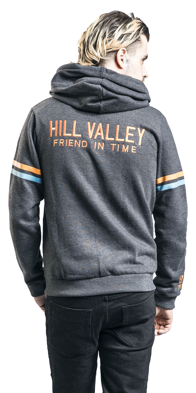 Zurück in die Zukunft Hill Valley Traveler Kapuzenjacke anthrazit meliert