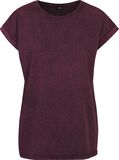 Ladies Acid Washed Extended Shoulder Tee, RED by EMP, T-Shirt