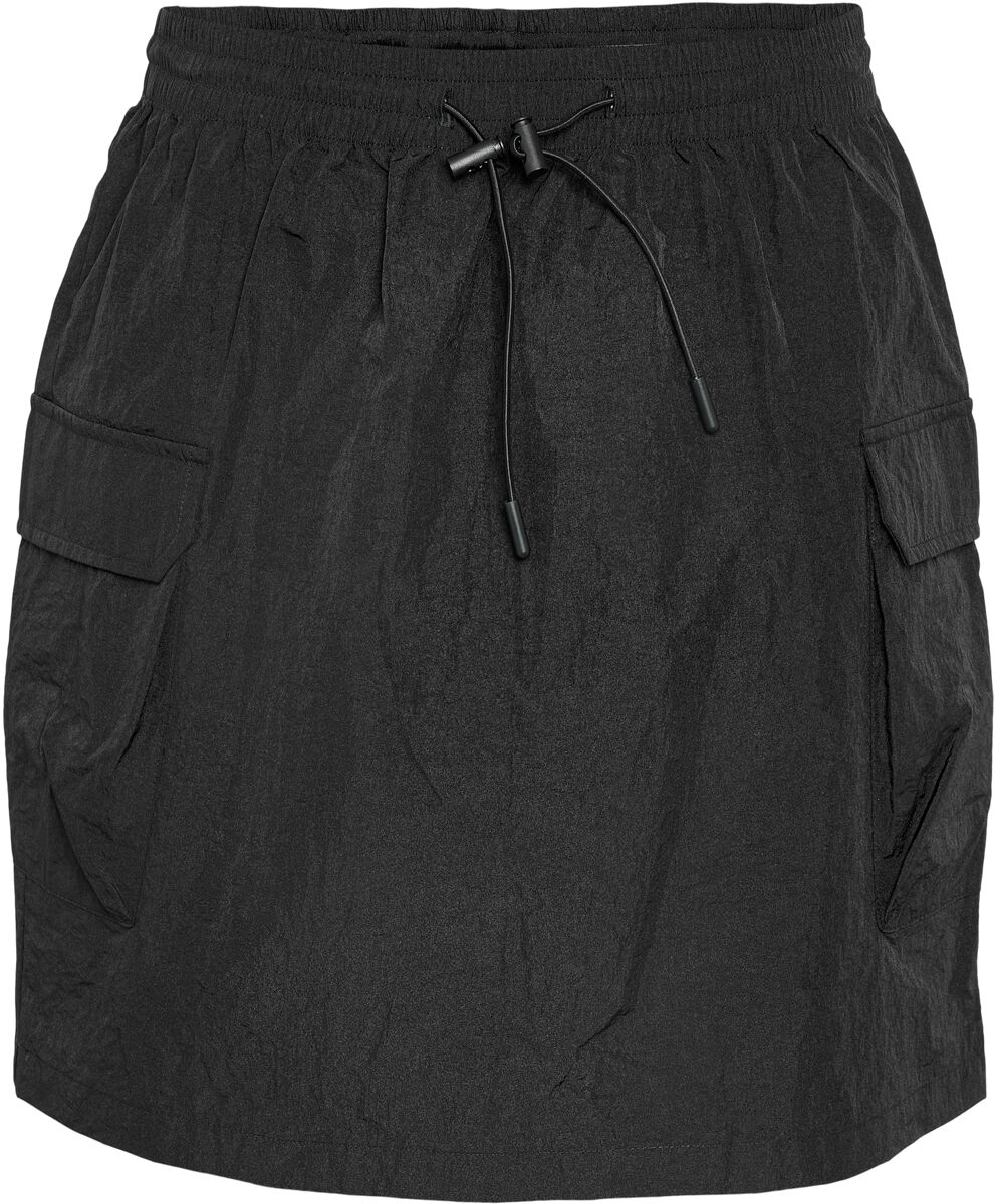 Levně Noisy May Kapsáčová sukně NMMolly WVN s vysokým pásem a šňůrkou Mini sukně černá
