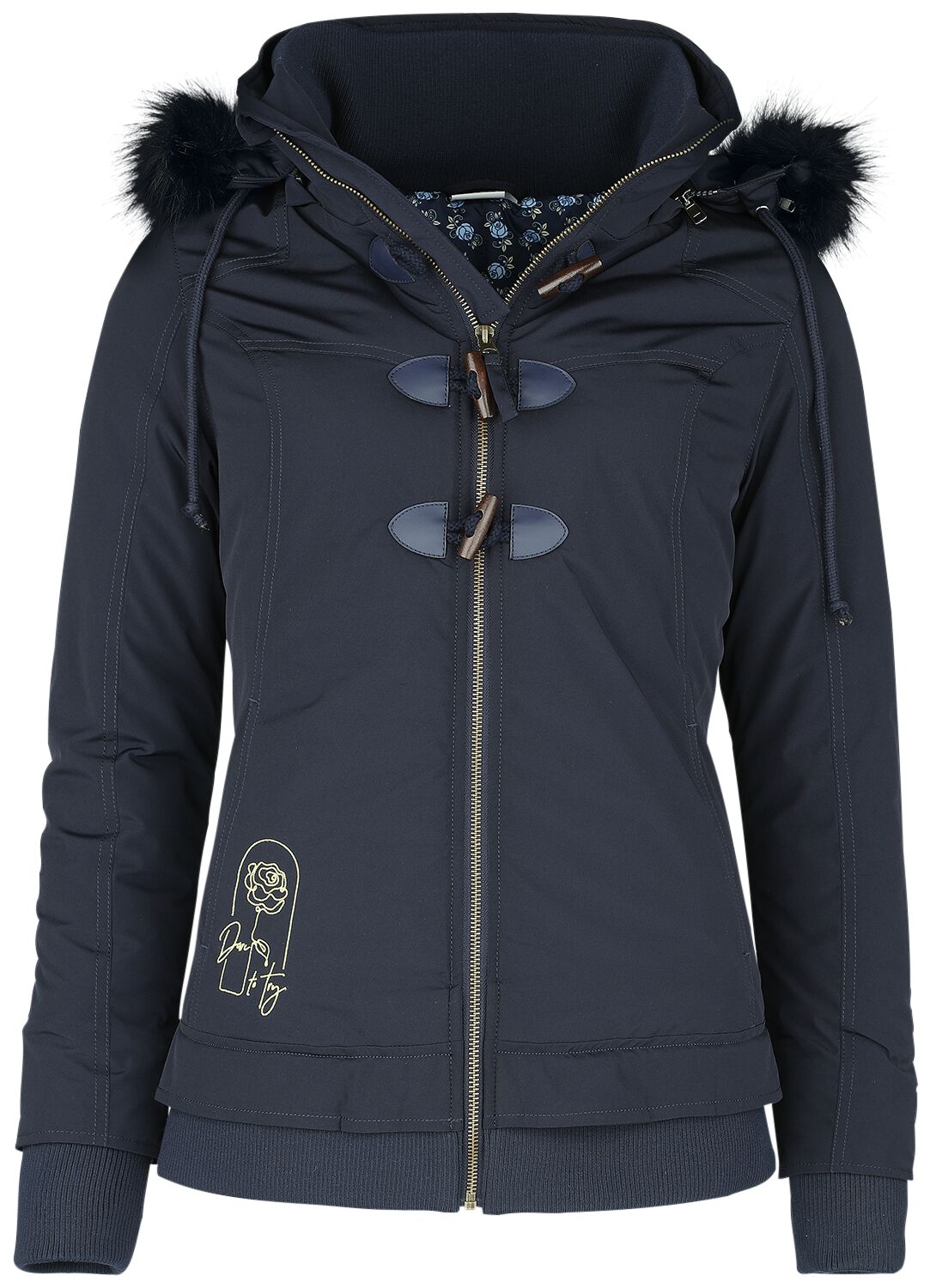 Beauty and the Beast Never Judge Winter Jacket blue