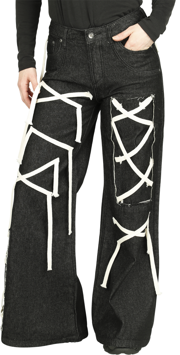 Thumbnail - Gothicana by EMP Jeans mit Schnürungen Jeans schwarz in W29L32