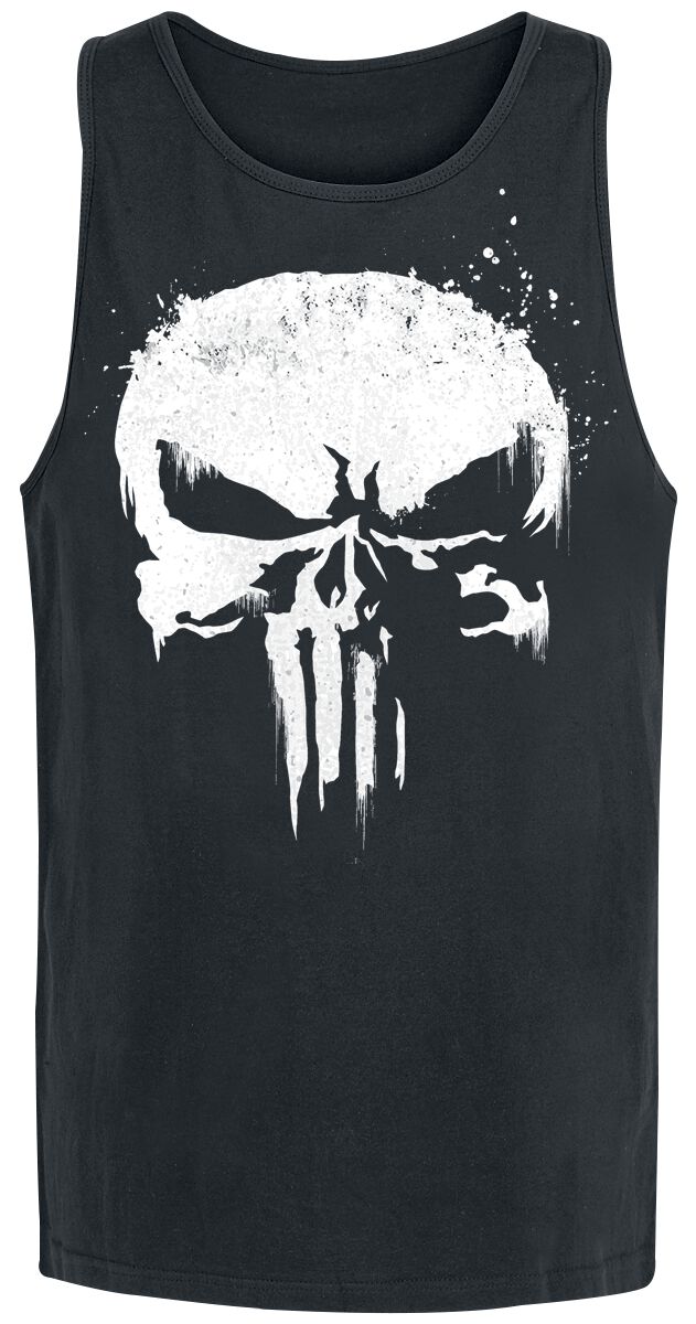 Levně The Punisher Sprayed Skull Logo Tank top černá