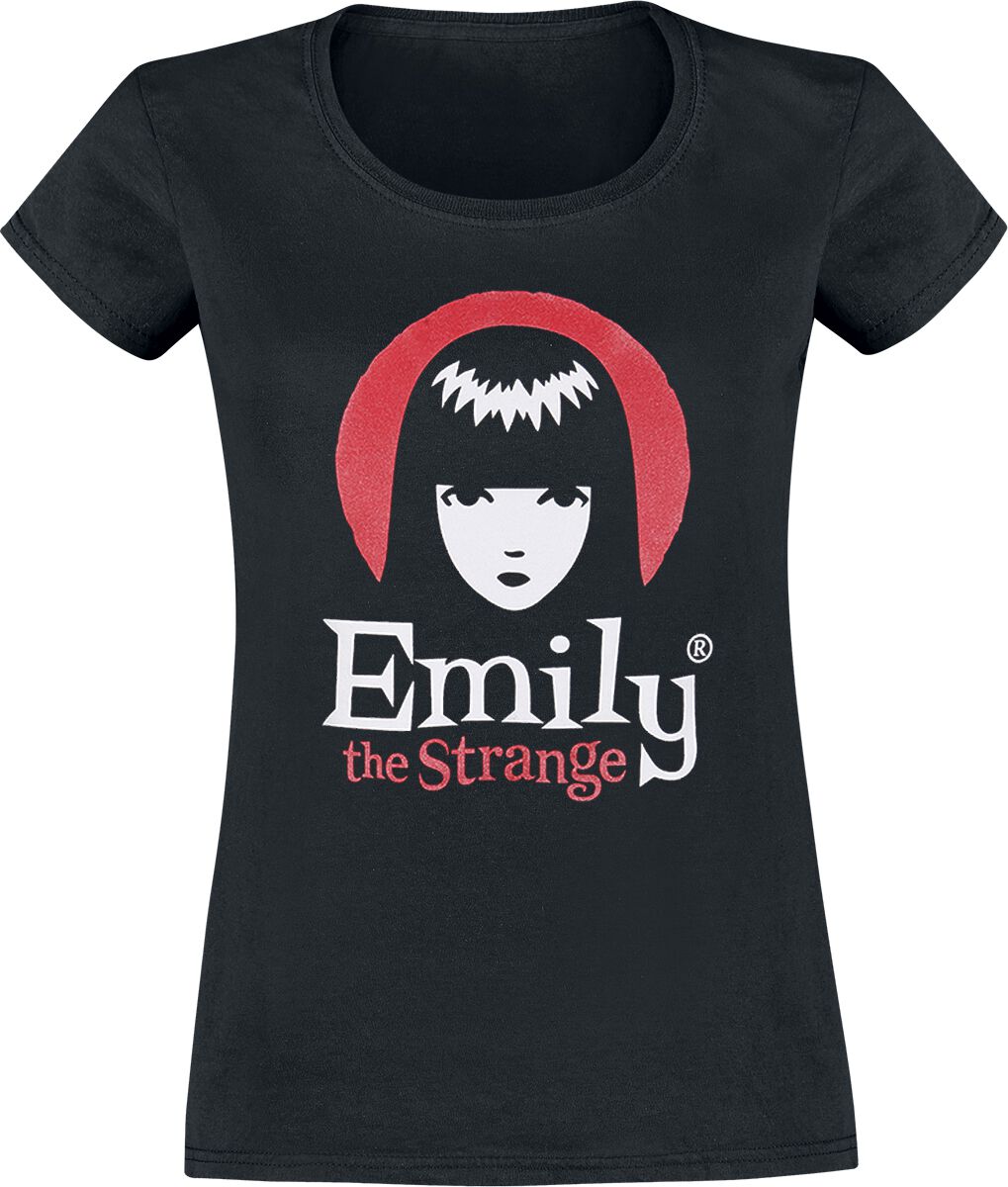 Emily The Strange T-Shirt - Logo - S bis L - für Damen - Größe L - schwarz  - Lizenzierter Fanartikel