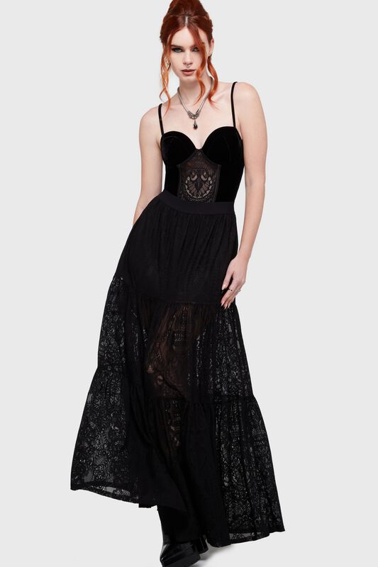 🏷️ Robe longue Gothic de Killstar - Waltz of the Wicked - Kiss of Night - Jupe Longue - pour Femme