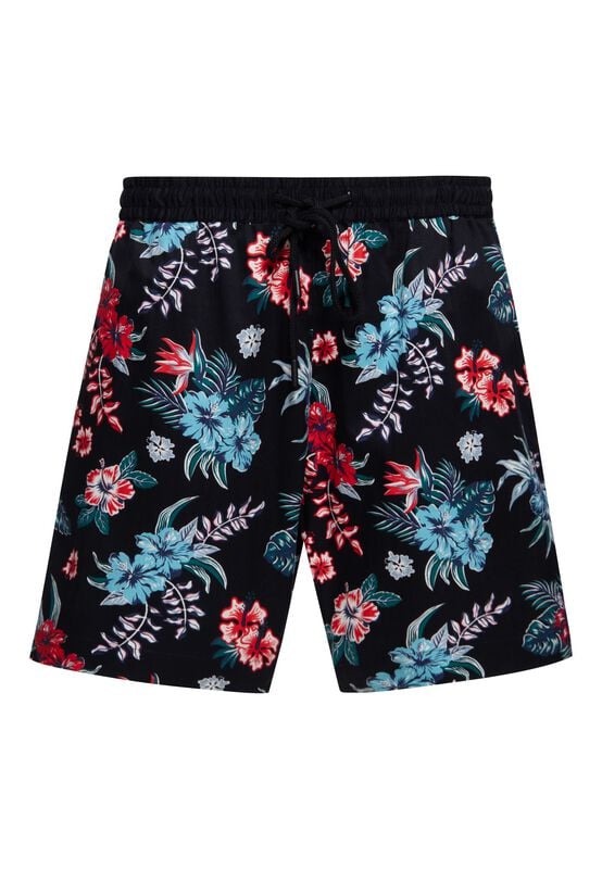 King Kerosin - Rockabilly Shorts - Hibiscus Short - S til 3XL - Herrer - svart