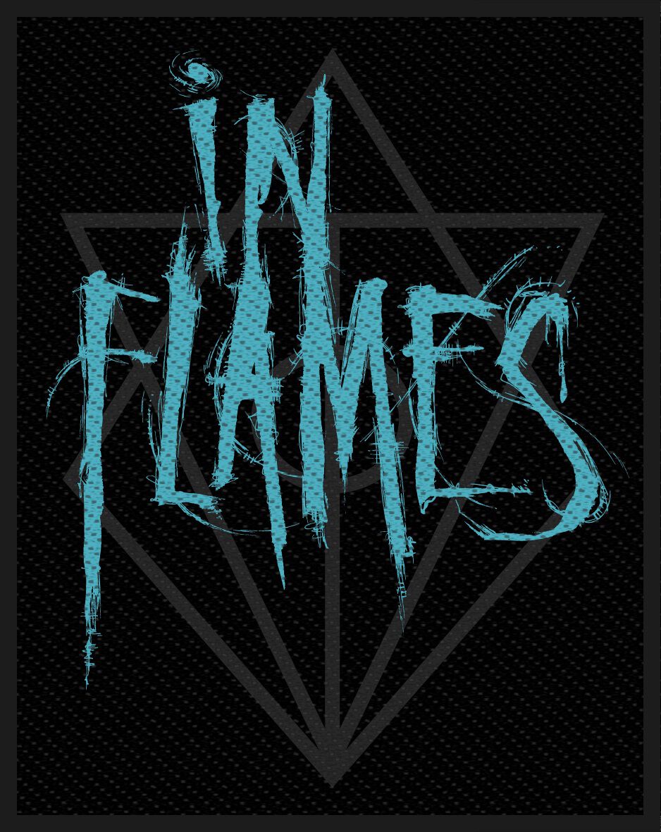 In Flames Patch - Scratched Logo - schwarz/blau  - Lizenziertes Merchandise!