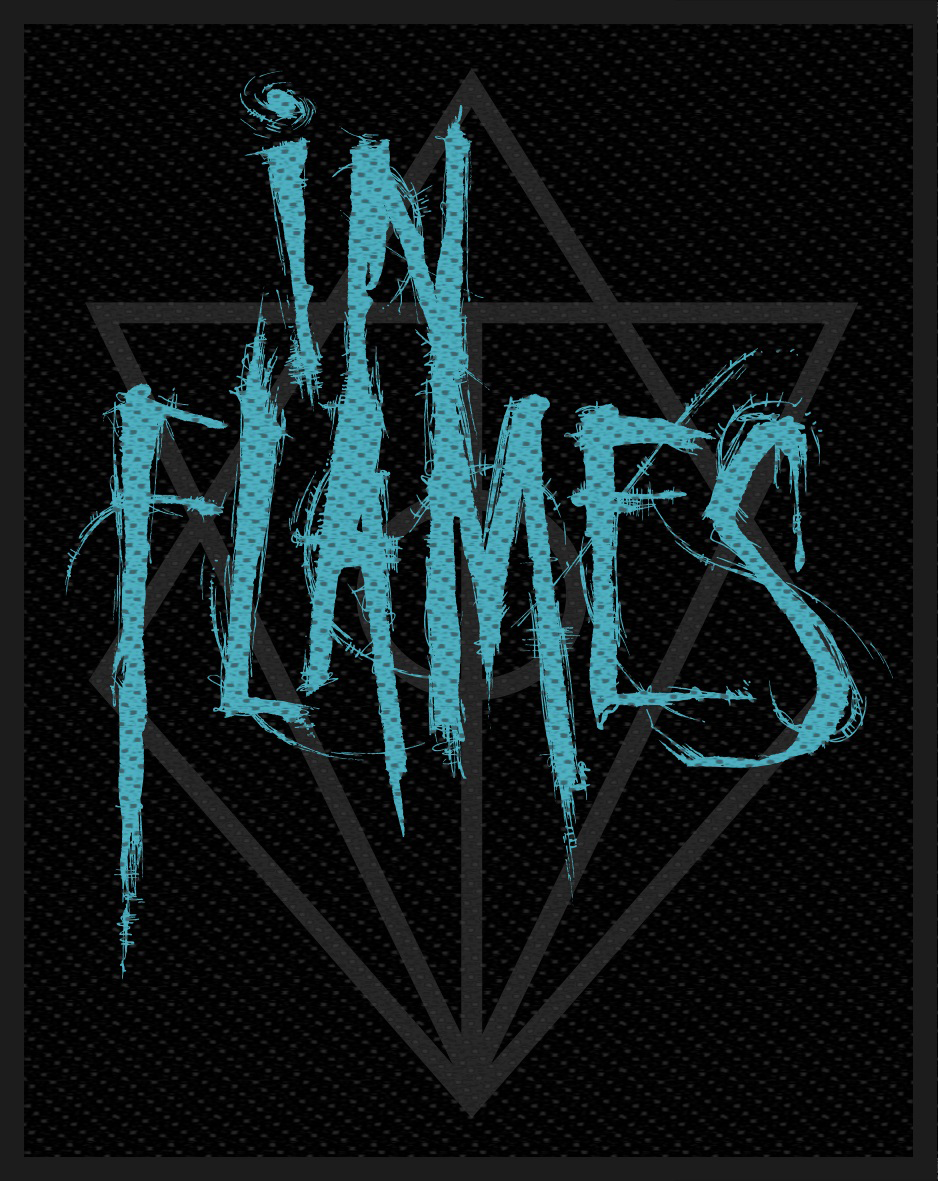 In Flames - Scratched Logo - Patch - schwarz| blau