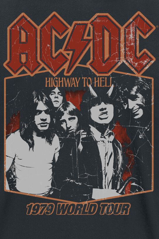 T-shirt ACDC Vintage Highway To Hell Tour - Rare XL Marron - Très Bon État