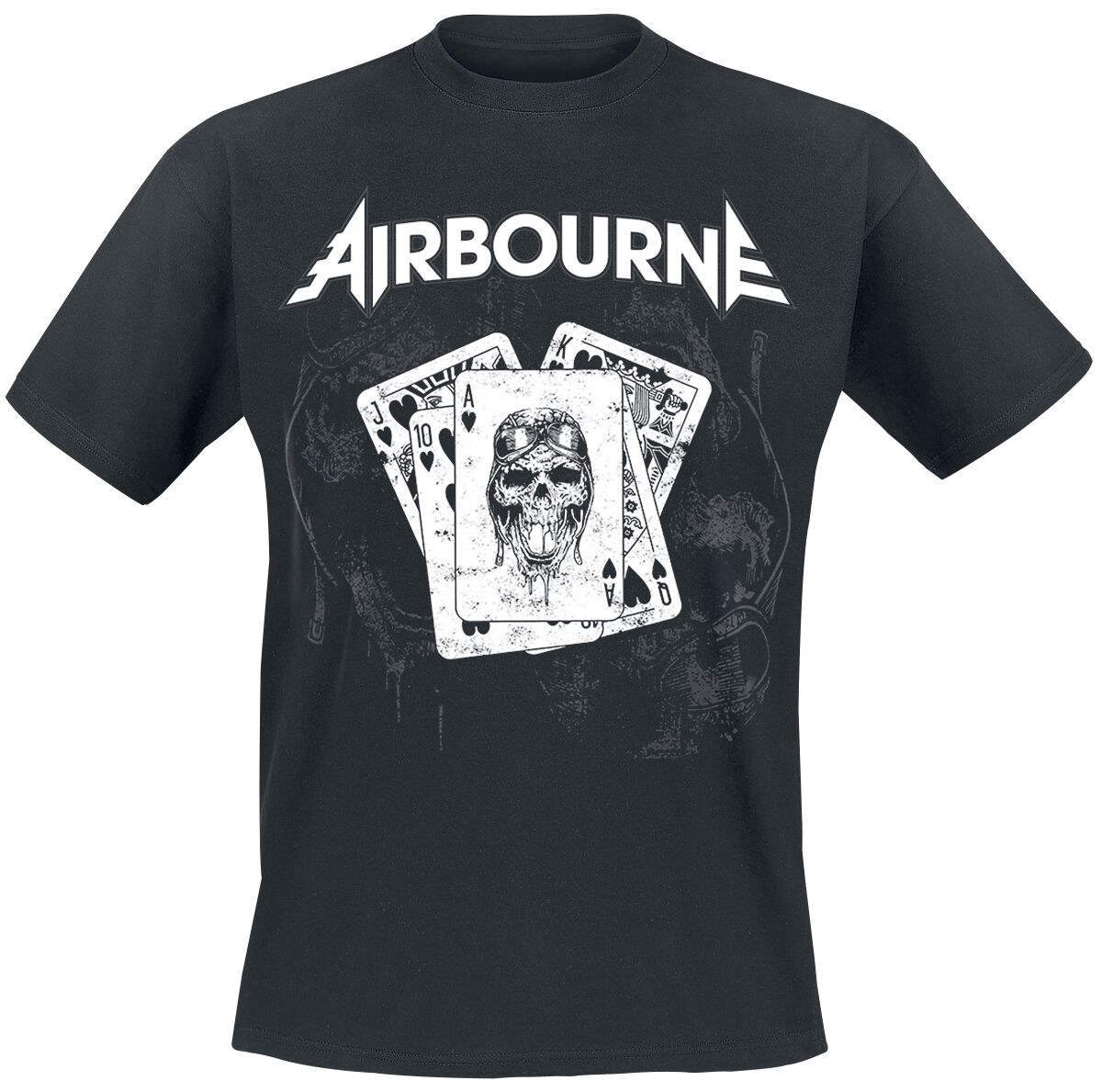 Image of Airbourne Playing Cards T-Shirt schwarz