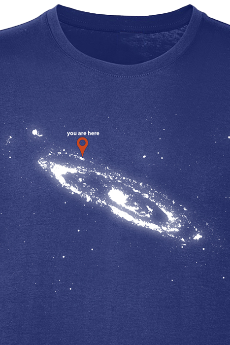 Funshirt T-Shirt - You Are Here - XXL - für Männer - Größe XXL - dunkelblau