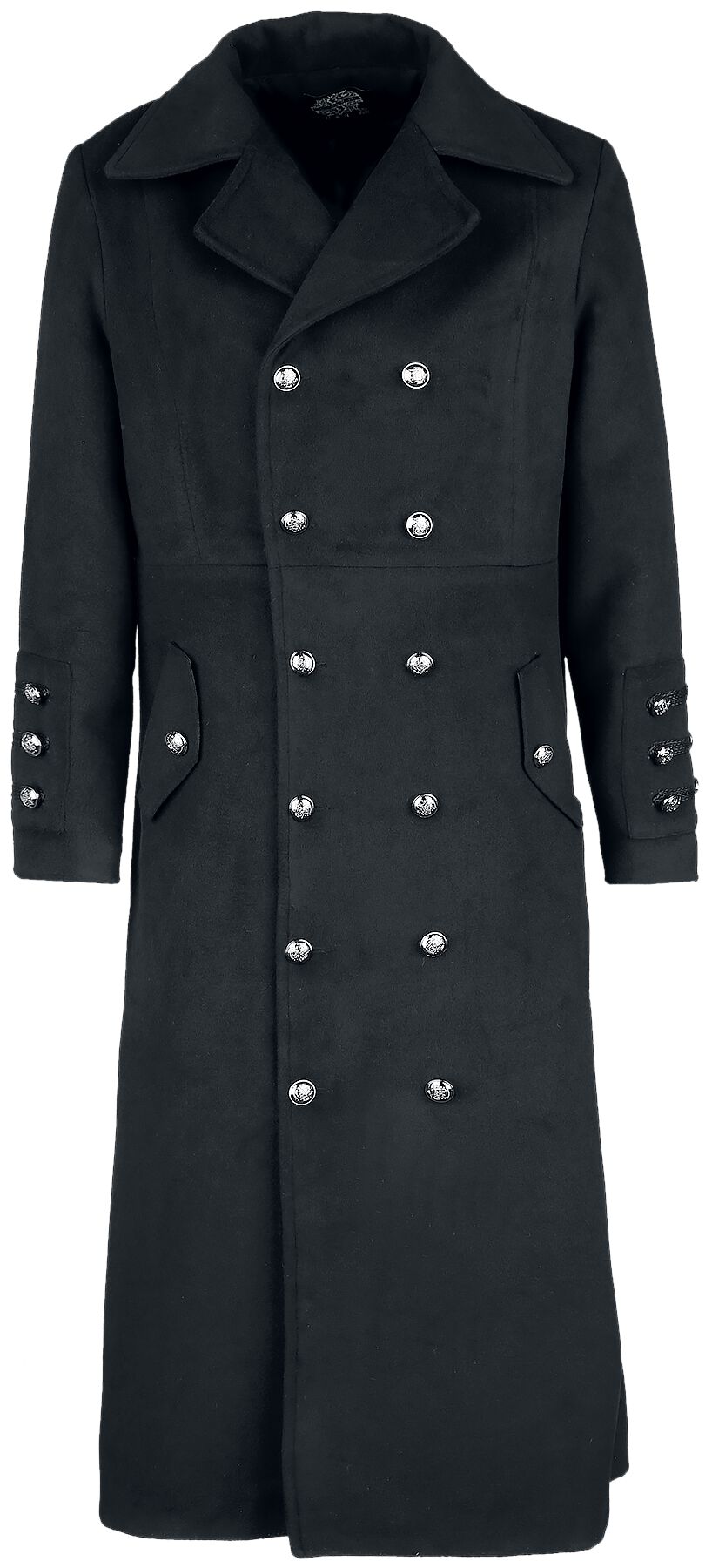 Image of Cappotto invernale Gothic di H&R London - Classic Military Coat - L a XL - Uomo - nero