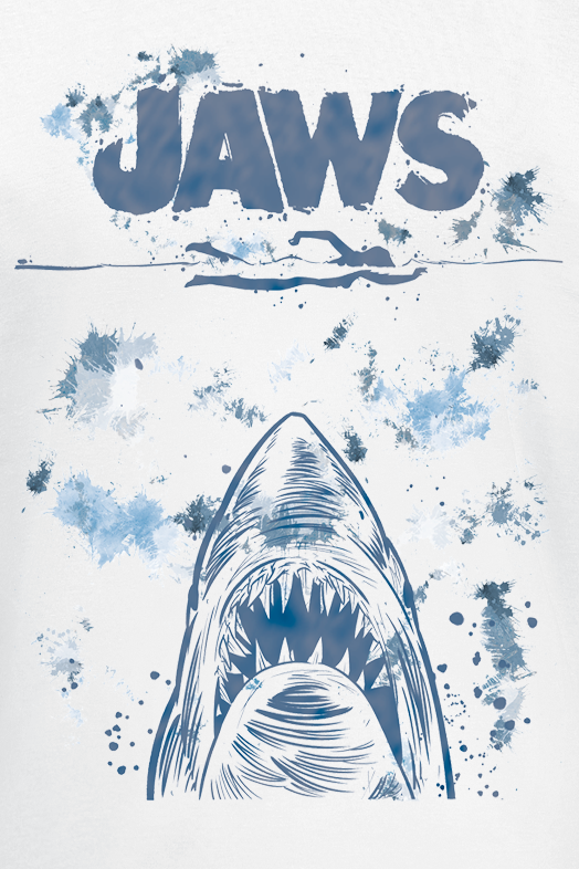5056811551717 - Jaws - Splatter T-Shirt weiß in S