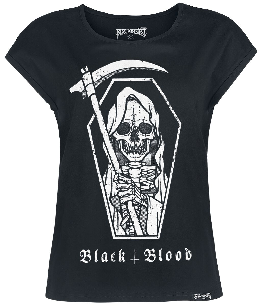 T-Shirt Manches courtes Gothic de Black Blood by Gothicana - T-Shirt mit Sensenmann- Print - S à 4XL