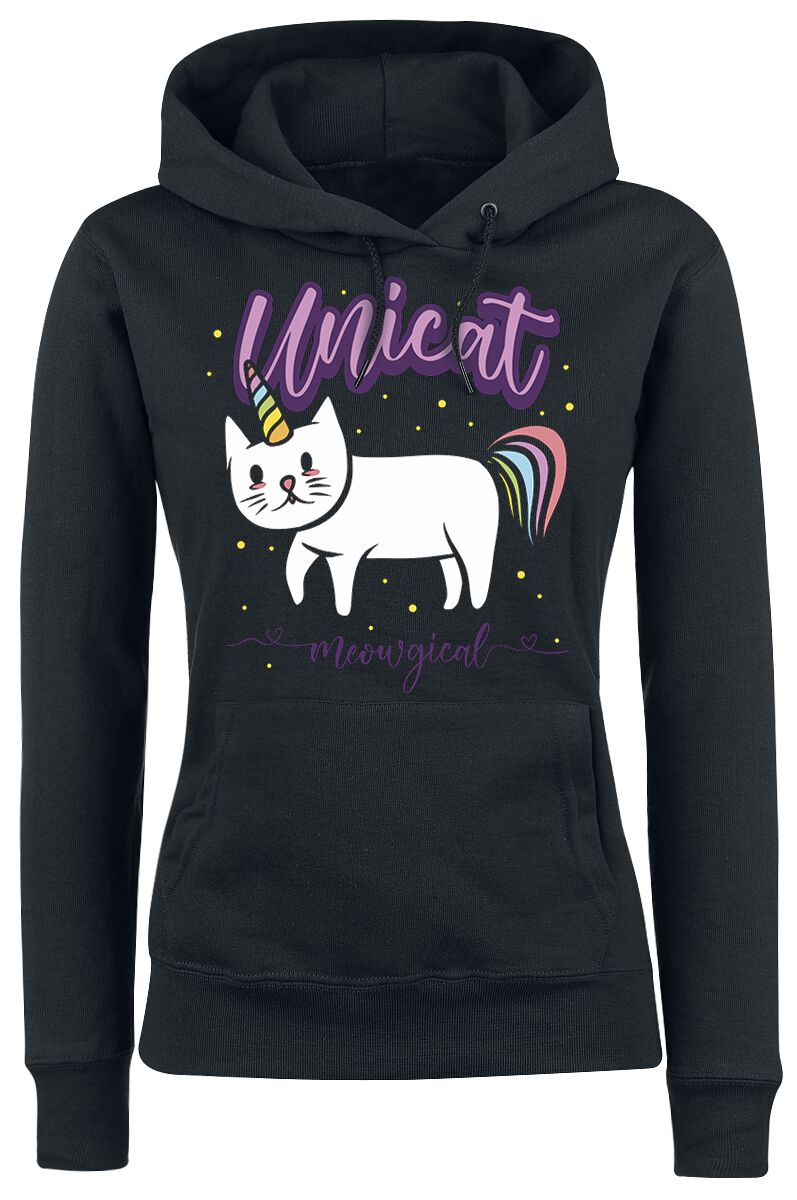Sweat-shirt à capuche Unicorn de Tierisch - Unicat - S à XL - pour Femme - noir
