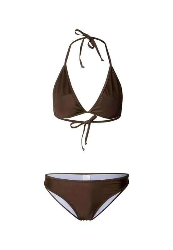Urban Classics Bikini-Set - Ladies Piped Triangle Bikini - XS bis XL - für Damen - Größe S - braun