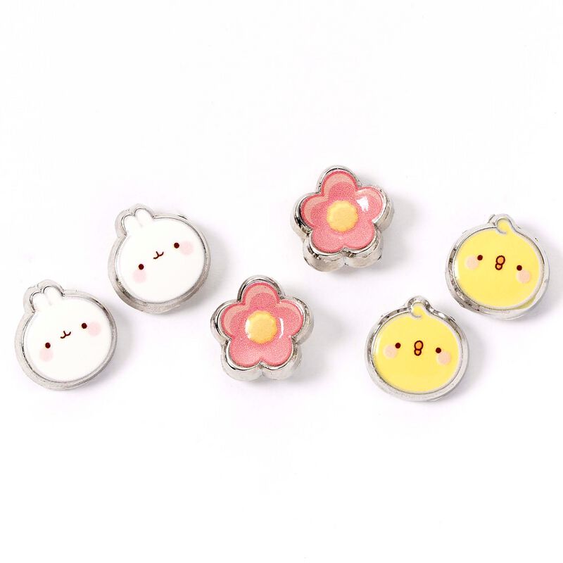 Molang Molang & Piu Piu Ohrstecker-Set silberfarben